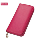 Classic Litchi Leather Women's Wallet Clutch Long Purse