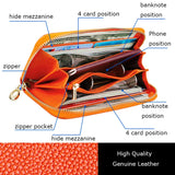 Classic Litchi Leather Women's Wallet Clutch Long Purse