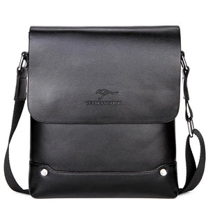 YUES KANGAROO Men Business Messenger Bag PU Leather Shoulder Bag