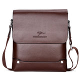 YUES KANGAROO Men Business Messenger Bag PU Leather Shoulder Bag