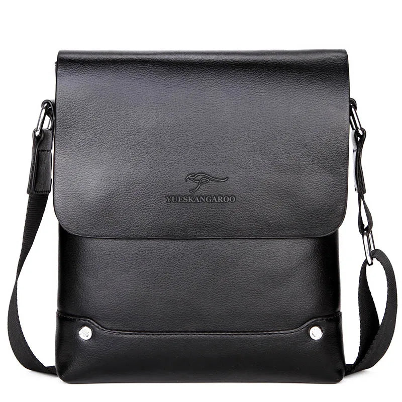 YUES KANGAROO Men Business Messenger Bag PU Leather Shoulder Bag