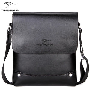 YUES KANGAROO Men Business Messenger Bag PU Leather Shoulder Bag