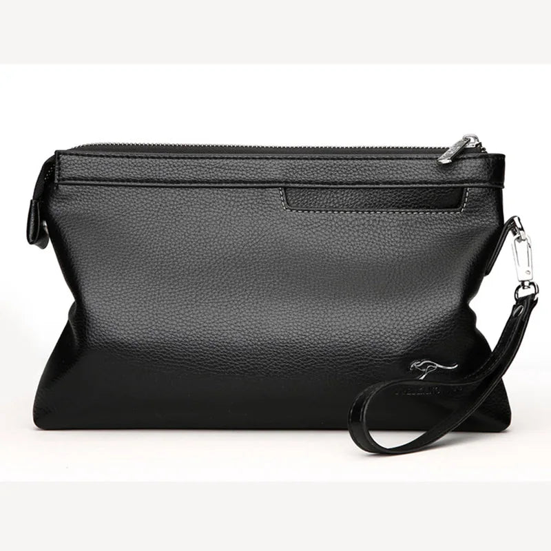 YUES Kangaroo Leather Envelope Men Clutch Bag High Capacity Purse Male Wallet