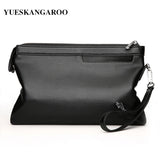 YUES Kangaroo Leather Envelope Men Clutch Bag High Capacity Purse Male Wallet