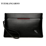 YUES KANGAROO Men Clutch Bag Soft Leather Large Capacity Envelope Wallet