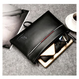 YUES KANGAROO Men Clutch Bag Soft Leather Large Capacity Envelope Wallet
