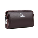 YUES KANGAROO Men's Leather Clutch Wallet Brown