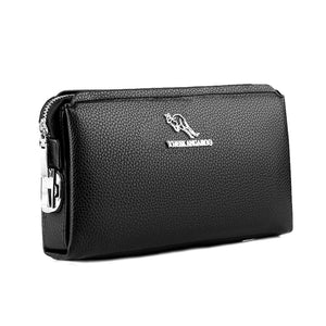 YUES KANGAROO Men's Leather Clutch Wallet Brown