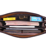 YUES KANGAROO Men Clutch Bag Leather Purse Business Wallet