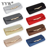 Evening Clutch Purse With Chain Shoulder Bags Women's Party Clutches Sliver Wedd