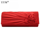 Silk Women Evening Party Bags Clutch Bag with Chain