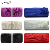 Silk Women Evening Party Bags Clutch Bag with Chain
