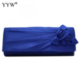 Silk Women Evening Party Bags Clutch Bag with Chain