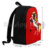 Yakari And Rainbow On Horse Red Outdoor Hiking Backpack Climbing Sports Bag