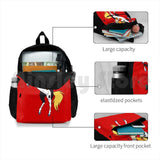 Yakari And Rainbow On Horse Red Outdoor Hiking Backpack Climbing Sports Bag