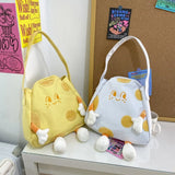 Yellow Cheese Canvas Shoulder Bag Large Capacity Crossbody Bags