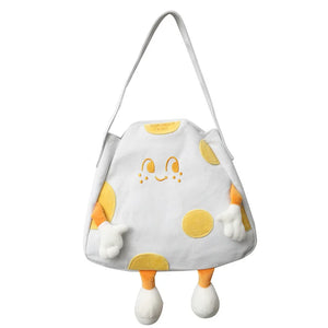 Yellow Cheese Canvas Shoulder Bag Large Capacity Crossbody Bags