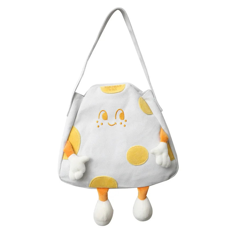 Yellow Cheese Canvas Shoulder Bag Large Capacity Crossbody Bags