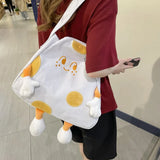 Yellow Cheese Canvas Shoulder Bag Large Capacity Crossbody Bags