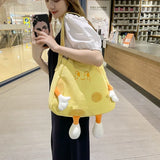 Yellow Cheese Canvas Shoulder Bag Large Capacity Crossbody Bags