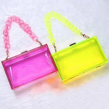 Yellow Clutch Purse Evening Bag Jelly Acrylic Transparent Handbag
