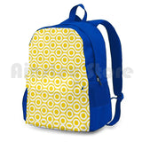 Yellow Dot Retro Pattern Outdoor Hiking Backpack