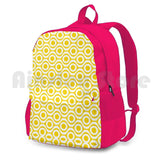 Yellow Dot Retro Pattern Outdoor Hiking Backpack