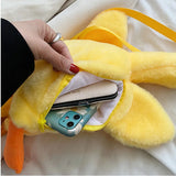 Yellow Duck Plush Backpack Bag Women's Funny Cartoon Doll Shoulder Bag