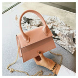 Yellow Leather Shoulder Bag Women Chain Messenger Bags Top Handle