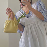Yellow Square Fold Small Bag Female Handheld Shoulder Messenger Bag