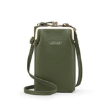 Yellow Women Bag Cell Phone Pocket Pu Leather Ladies Crossbody Bags Purse