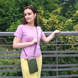 Yellow Women Bag Cell Phone Pocket Pu Leather Ladies Crossbody Bags Purse