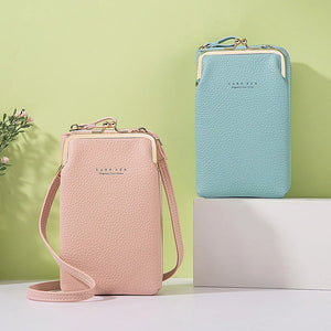 Yellow Women Bag Cell Phone Pocket Pu Leather Ladies Crossbody Bags Purse