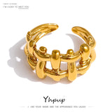 316L Stainless Steel Chain Ring 18K Plated Waterproof Jewelry