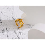 316L Stainless Steel Chain Ring 18K Plated Waterproof Jewelry