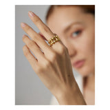 316L Stainless Steel Chain Ring 18K Plated Waterproof Jewelry