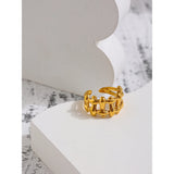 316L Stainless Steel Chain Ring 18K Plated Waterproof Jewelry