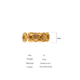 Stainless Steel Chain Ring Texture Charm Jewelry Gift
