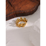 Stainless Steel Chain Ring Texture Charm Jewelry Gift