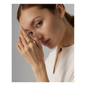 Stainless Steel Chain Ring Texture Charm Jewelry Gift