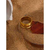 Stainless Steel Minimalist Round Ring 18K PVD Plated
