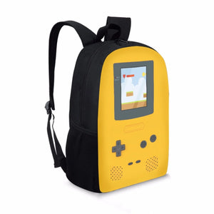17Inch Student Backpack Gameboy Print Stylish Young