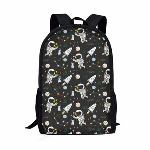 17 Inch Student Backpack Universe Astronaut SpacePlanet Print School Bags
