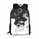 17 Inch Student Backpack Universe Astronaut SpacePlanet Print School Bags
