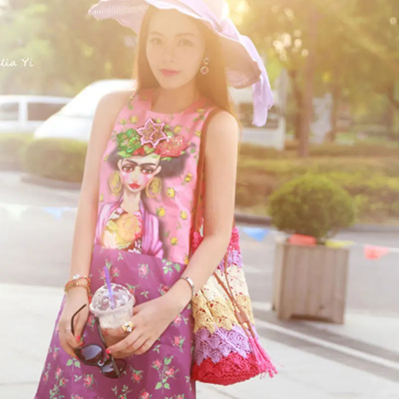 Bohemian Straw Bags for Women Beach Handbags Summer Rattan Short Shoulder