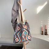 Female Casual Shoulder Bags Tote Bag Women Teenager Retro Leisure Soft Knitting
