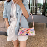 Cartoon Women Handle Bag PU Leather Shoulder Totes Vintage Top Female Clutch