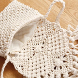 Vintage Rattan Woven Handbag Tassel Messenger Shoulder Bag