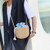 Rattan Woven Straw Bags for Women Bohemia Crossbody Messenger