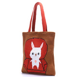 Japanese Knitting Rabbit Handbag Winter Woolen Tote Bag